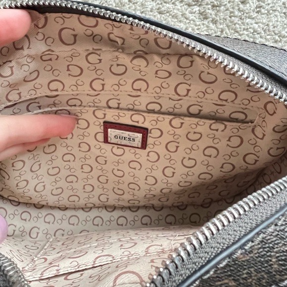 Guess Brown and Red Logo Patterned Bag - Picture 2 of 2